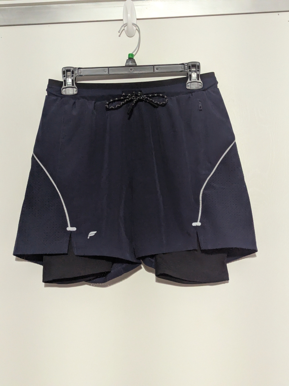 Fabletics Men's Navy Athletic Shorts with Reflective Trim